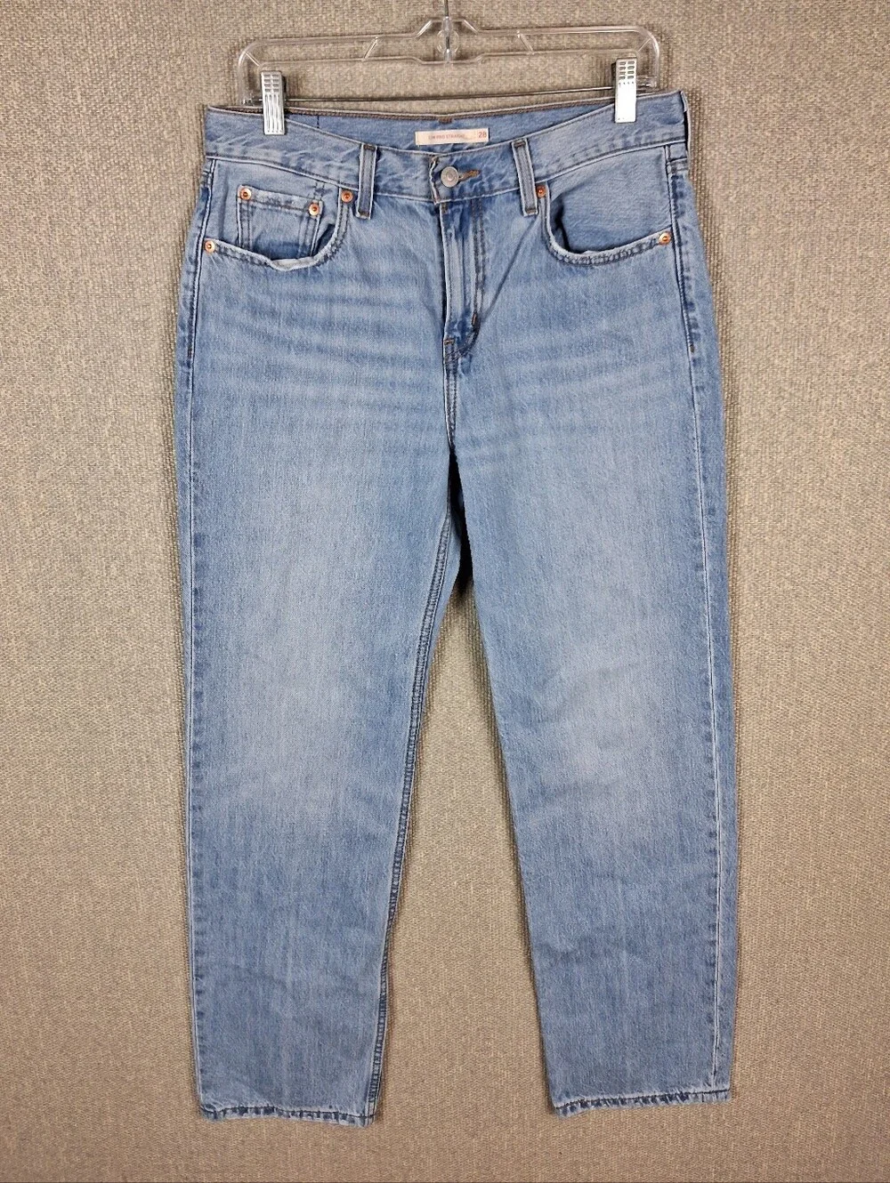 Levi's Low Pro Straight Leg Light Wash Mid Rise Denim Jeans Casual Blue Size 28